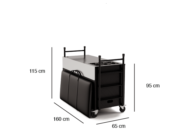 Dinettes Le Chariot Dinettes Dimensions</br><bold>démonté</bold>